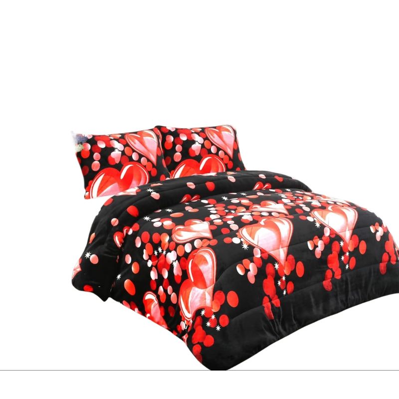 GENERICO - Cubrecama de Invierno Plush con Chiporro 2p Negro con Diseño TFYH47