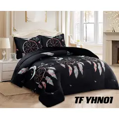 GENERICO - Cubrecama de Invierno Plush con Chiporro 2p Negro con Diseño TFYHN01