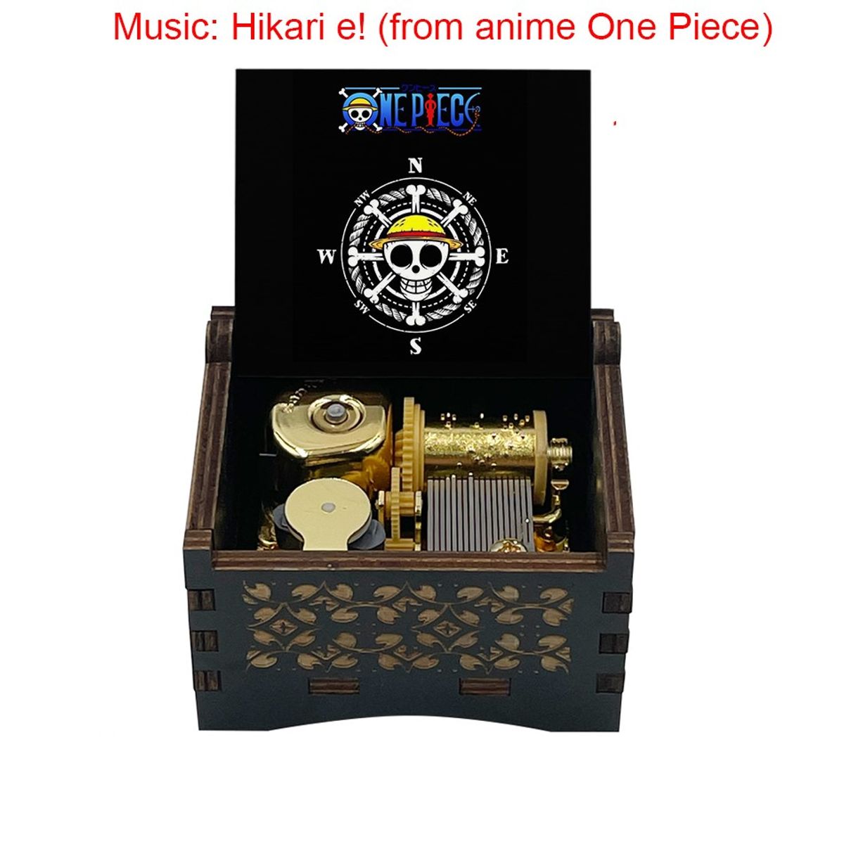 GENERICO - Caja Musical Madera One Piece melodía 光 Hikari E！.