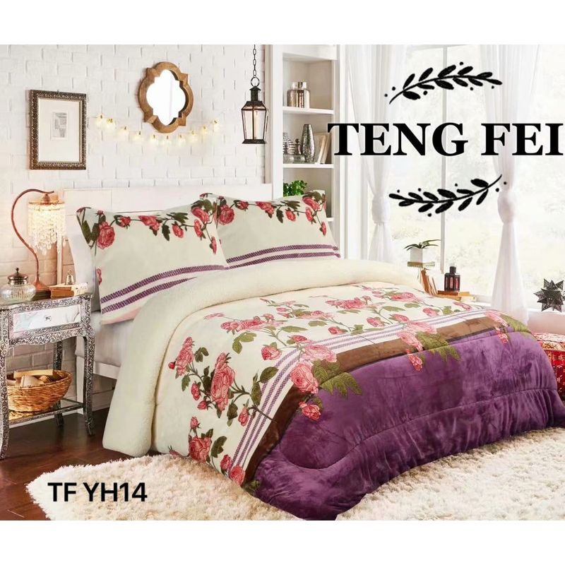 GENERICO - Cubrecama de Invierno Plush con Chiporro 2p Morado con Diseño TFYH14