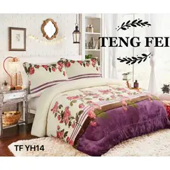 GENERICO - Cubrecama de Invierno Plush con Chiporro 2p Morado con Diseño TFYH14