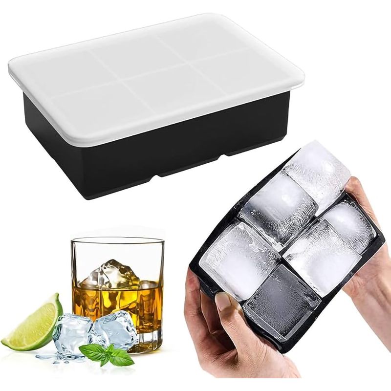 GENERICO - Bandeja Grande Para Cubitos De Hielo Con Tapa Para Whisky