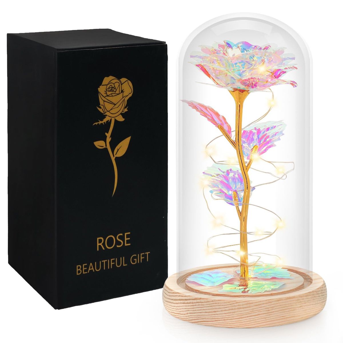 GENERICO - Rosas Con Luces LED Regalo Para San Valentín Cumpleaños