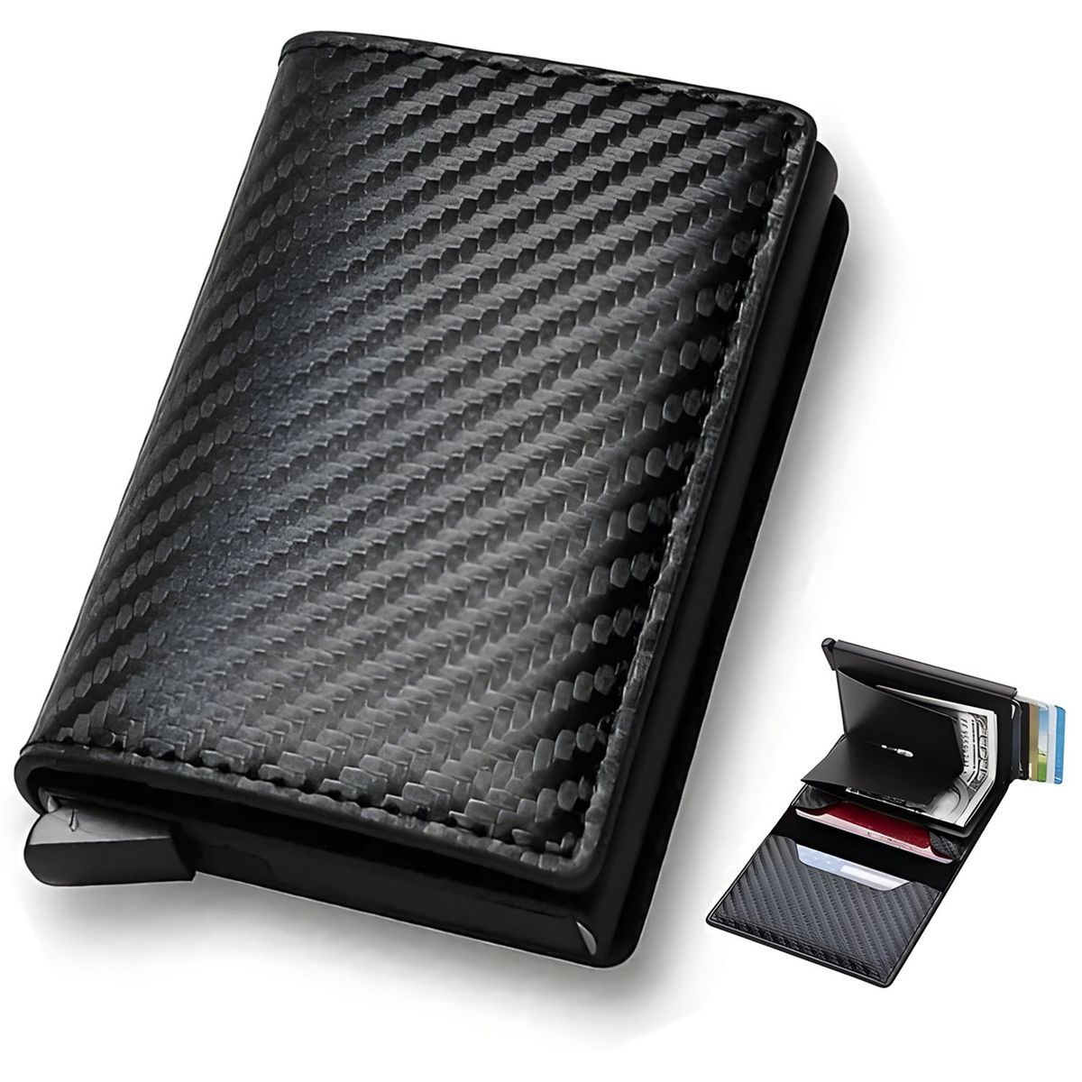 GENERICO - Billetera Para Hombre Protección RFID Tarjetero Automático