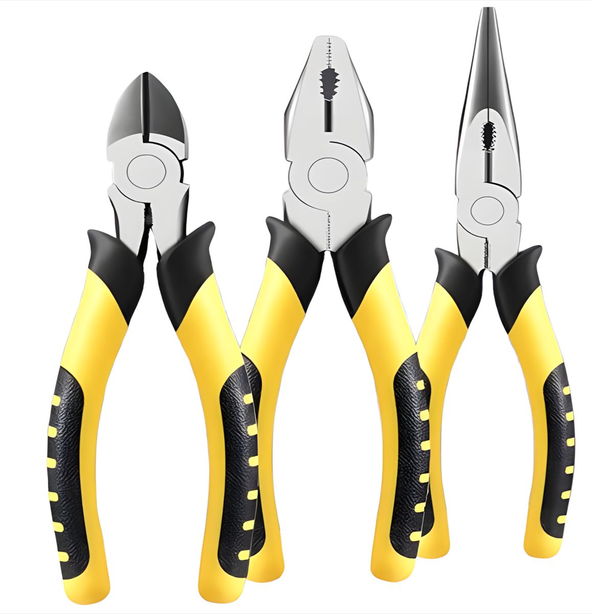 GENERICO - 3Pcs Juego De Alicates De Eléctricos Pelar Y Prensar Cables