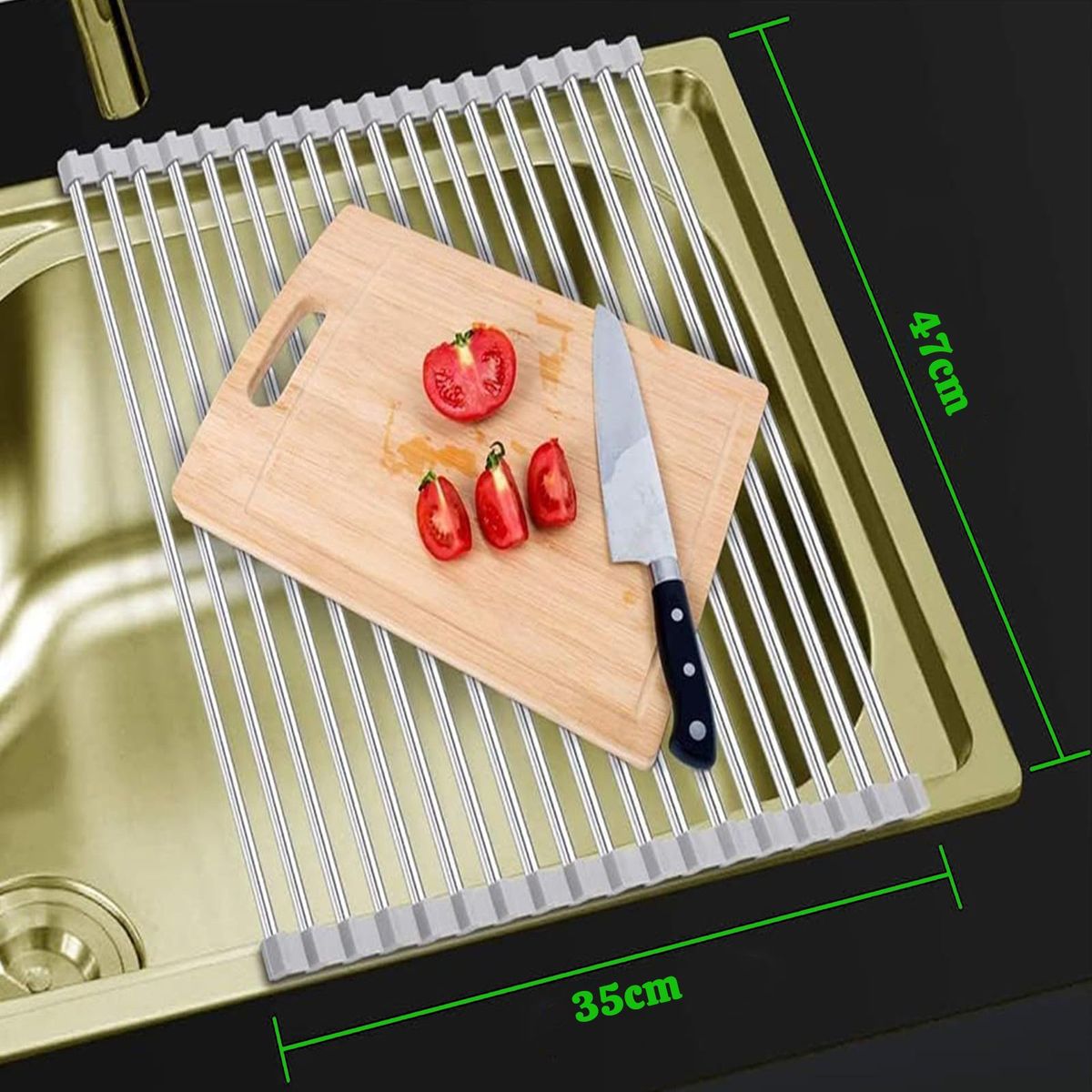 GENERICO - Gris Escurridor De Trastes Plegable De Acero Inoxidable