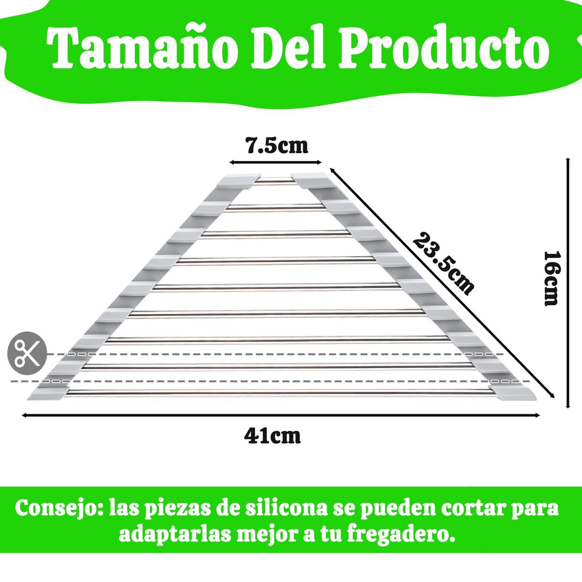 GENERICO - Gris Escurridor de Platos Plegable para Cocina 41x16cm