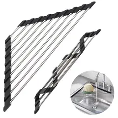 GENERICO - Negro Escurridor De Platos Plegable Para Cocina 4116cm