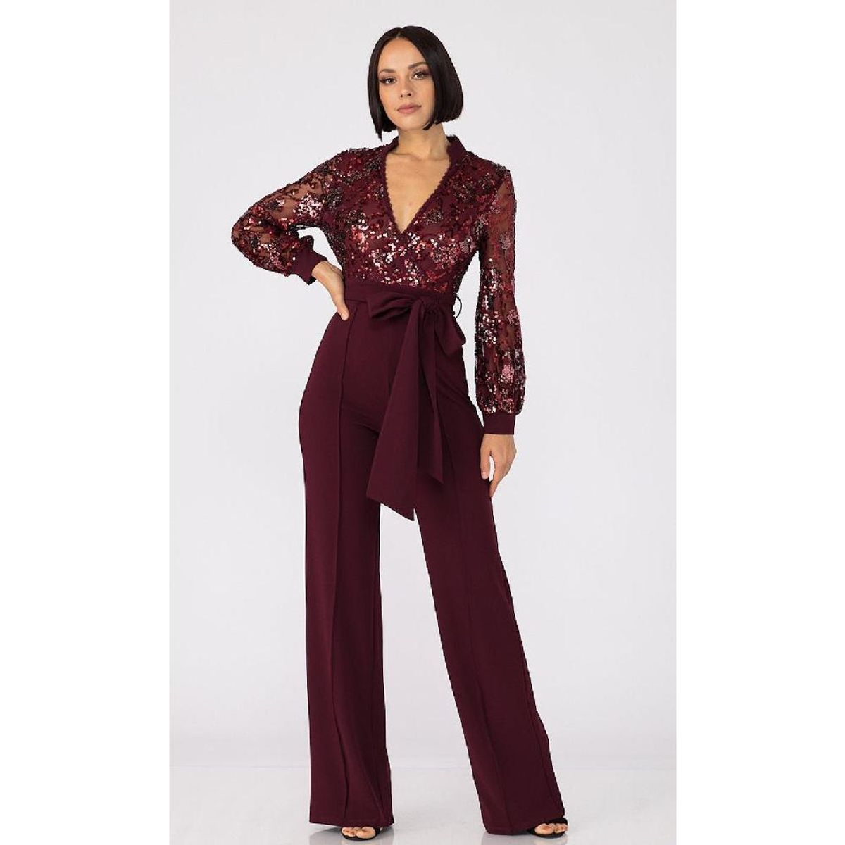 UNIQUE - ENTERITO LARGO E11259 BURDEO - Burdeos