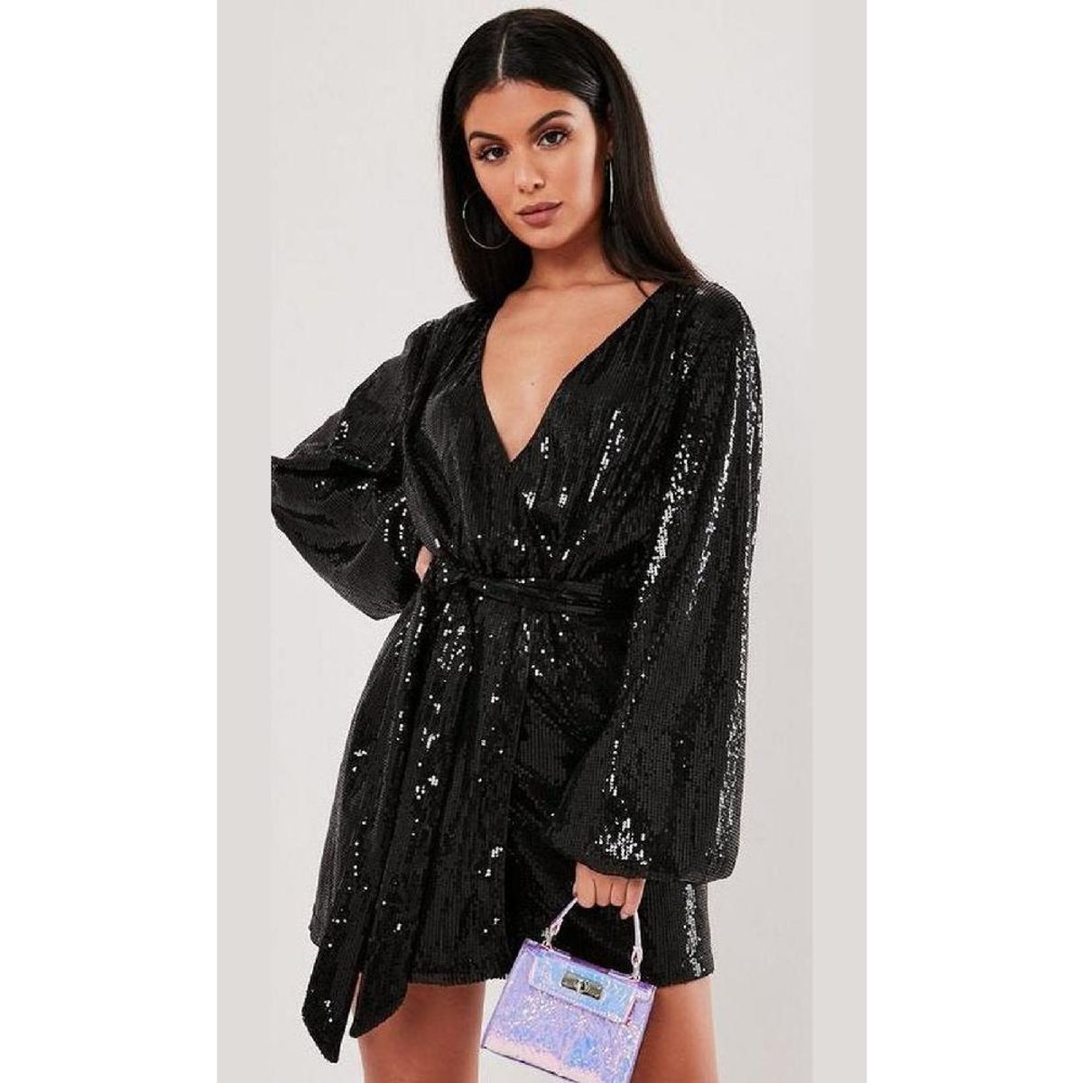 UNIQUE - VESTIDO CORTO C566 NEGRO - Negro