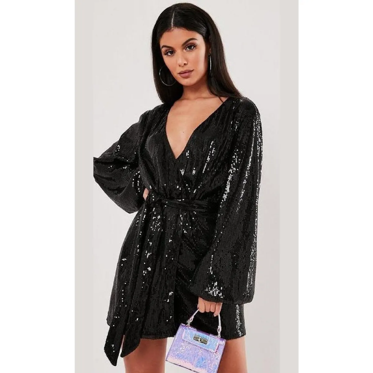 UNIQUE - VESTIDO CORTO C566 NEGRO - Negro