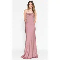 UNIQUE - VESTIDO LARGO L6111 ROSADO - Rosa