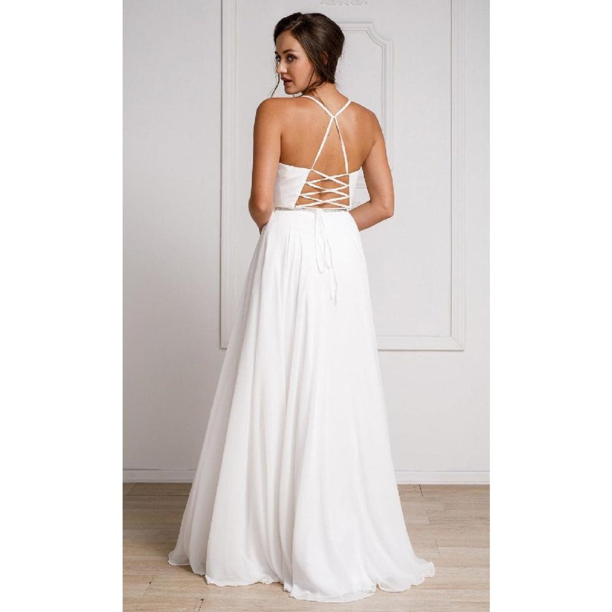 UNIQUE - VESTIDO LARGO L026 BLANCO - Blanco