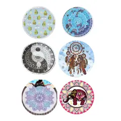 GENERICO - Pack De 6 Toallas Redondas Para Playa De Mandala Con Fleco Mandala 3