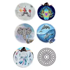 GENERICO - Pack De 6 Toallas Redondas Para Playa De Mandala Con Fleco Mandala 5