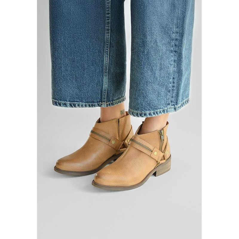 GIANI DAFIRENZE - Botin Mujer De Cuero Margot Camel C9