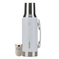 Termo Mate Set Matero Buffer 1,2L Acero Inox + Vaso - Blanco
