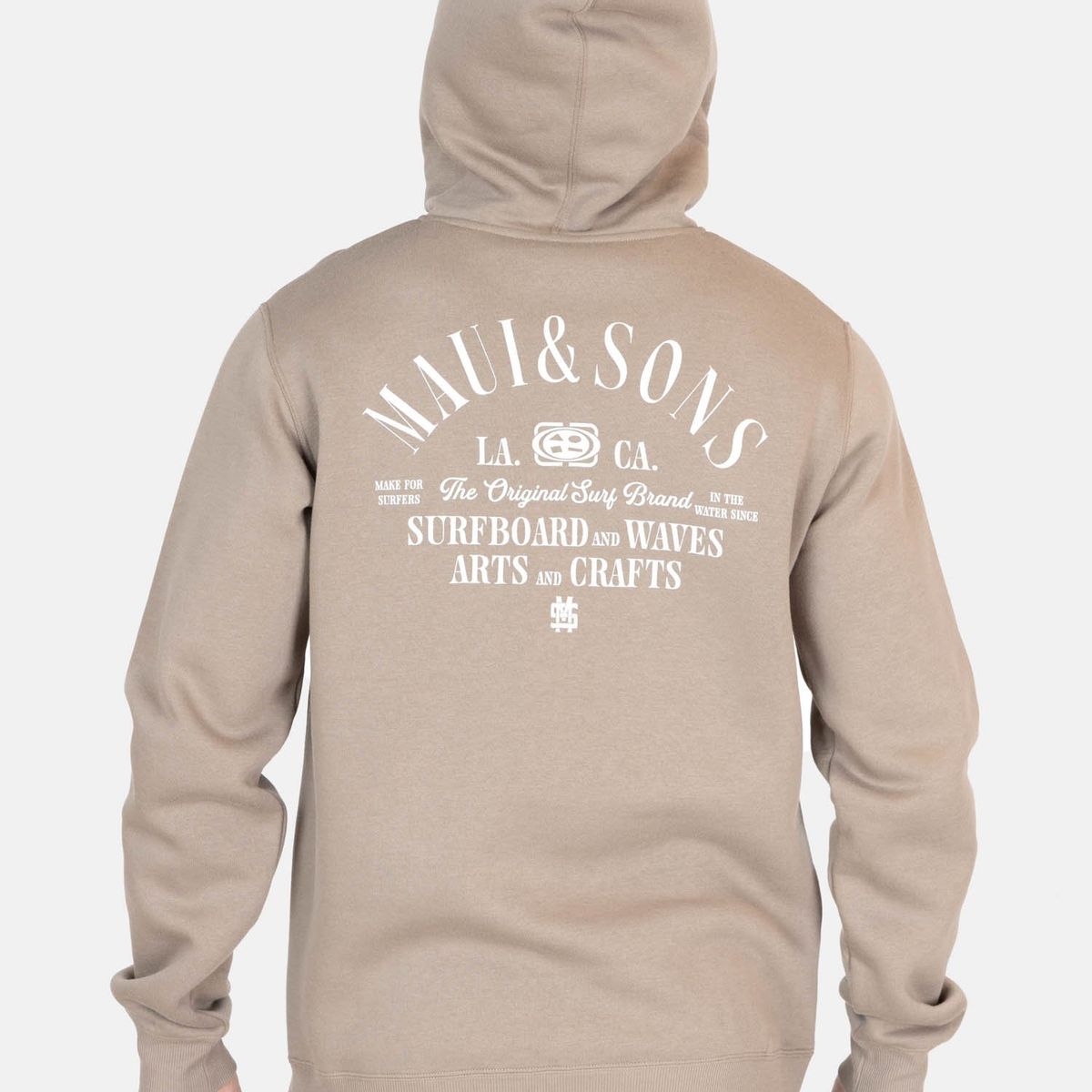MAUI AND SONS - Poleron Canguro Fade Café Hombre Maui And Sons