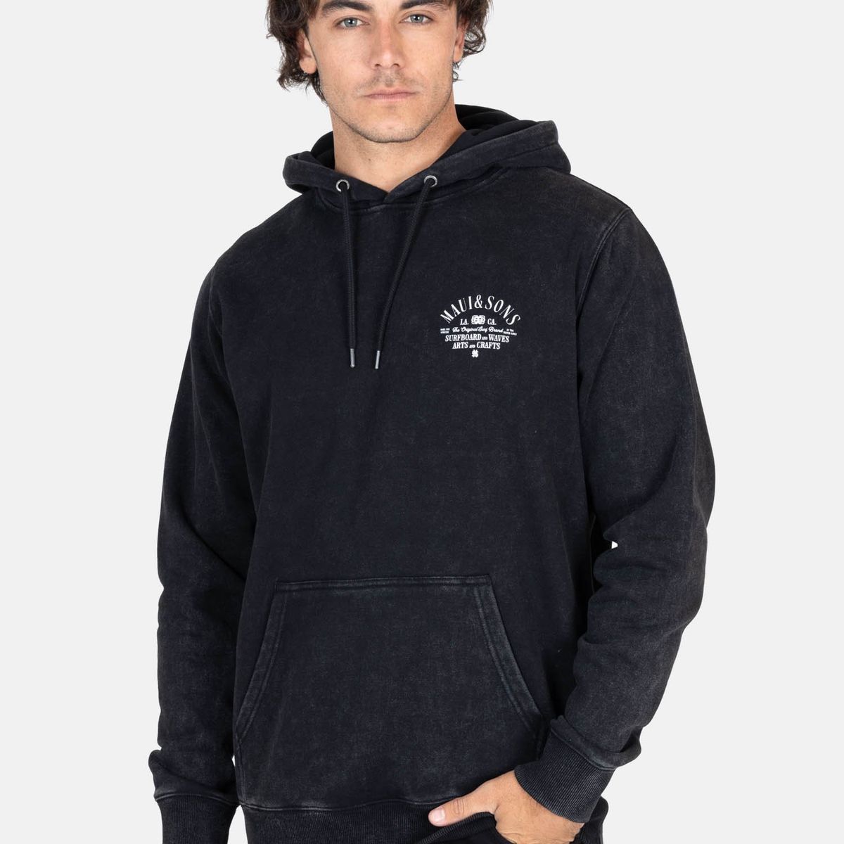 MAUI AND SONS - Poleron Canguro Jungle Negro Hombre Maui And Sons - Negro