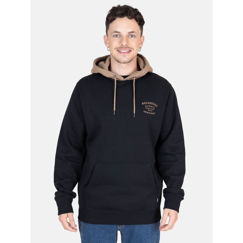MAUI AND SONS - Poleron Canguro Waves Negro Hombre Maui And Sons - Negro