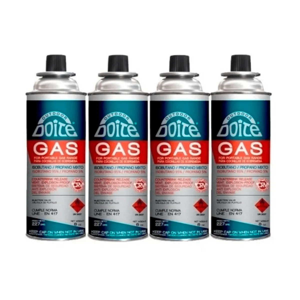 DOITE - Gas butano 4 unidades 227grs Doite