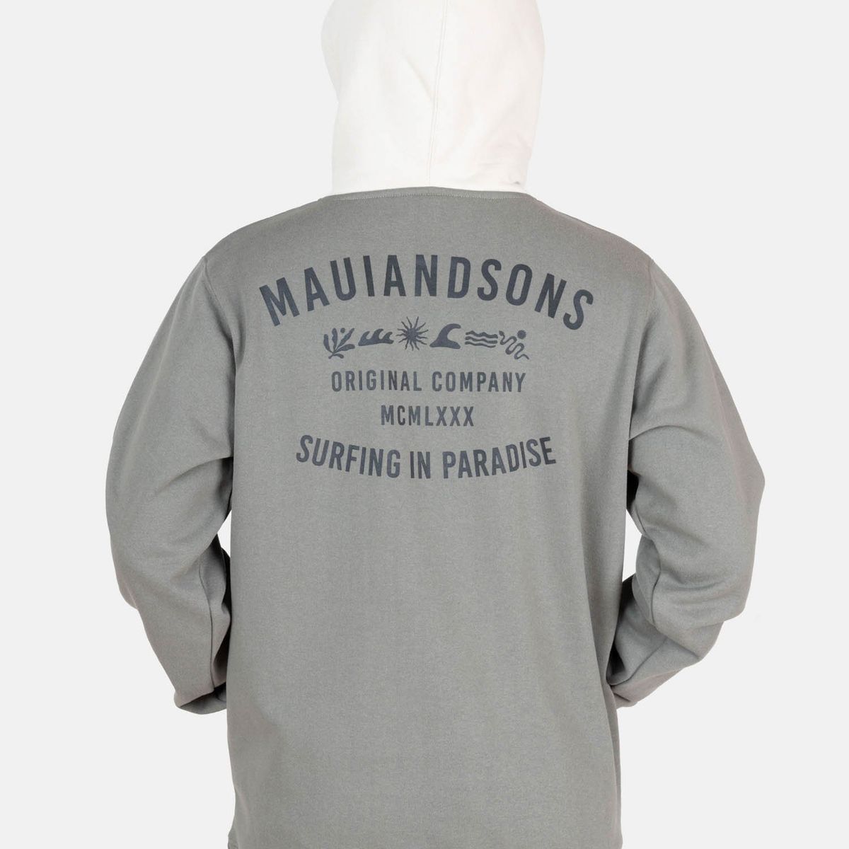 MAUI AND SONS - Poleron Canguro Waves Verde Hombre Maui And Sons