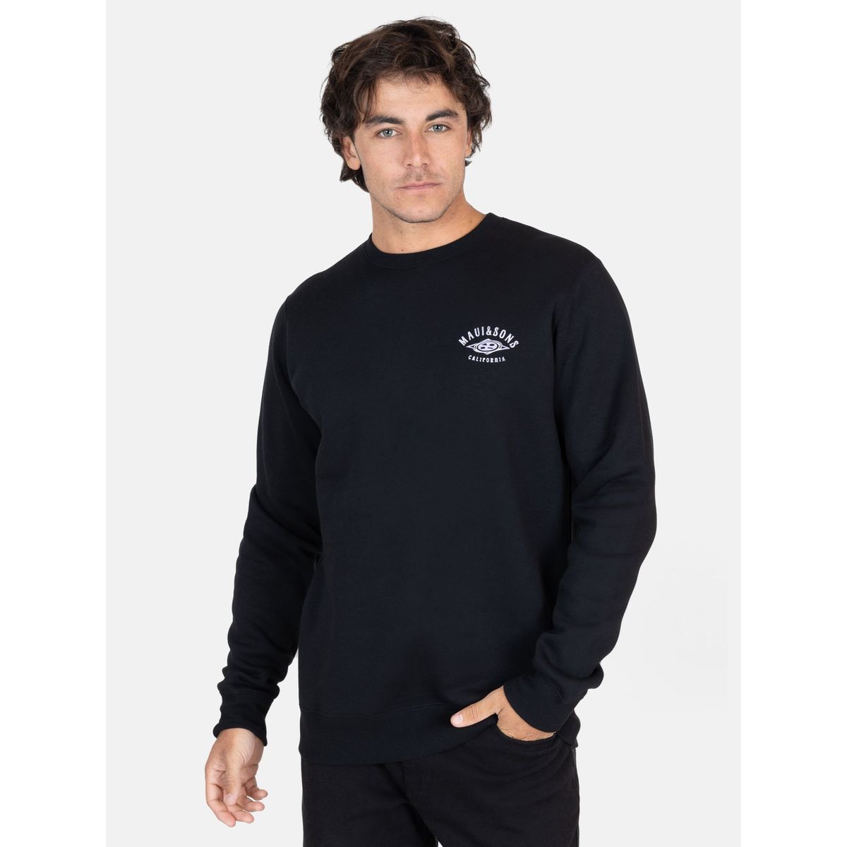MAUI AND SONS - Poleron CR Chill Negro Hombre Maui And Sons - Negro