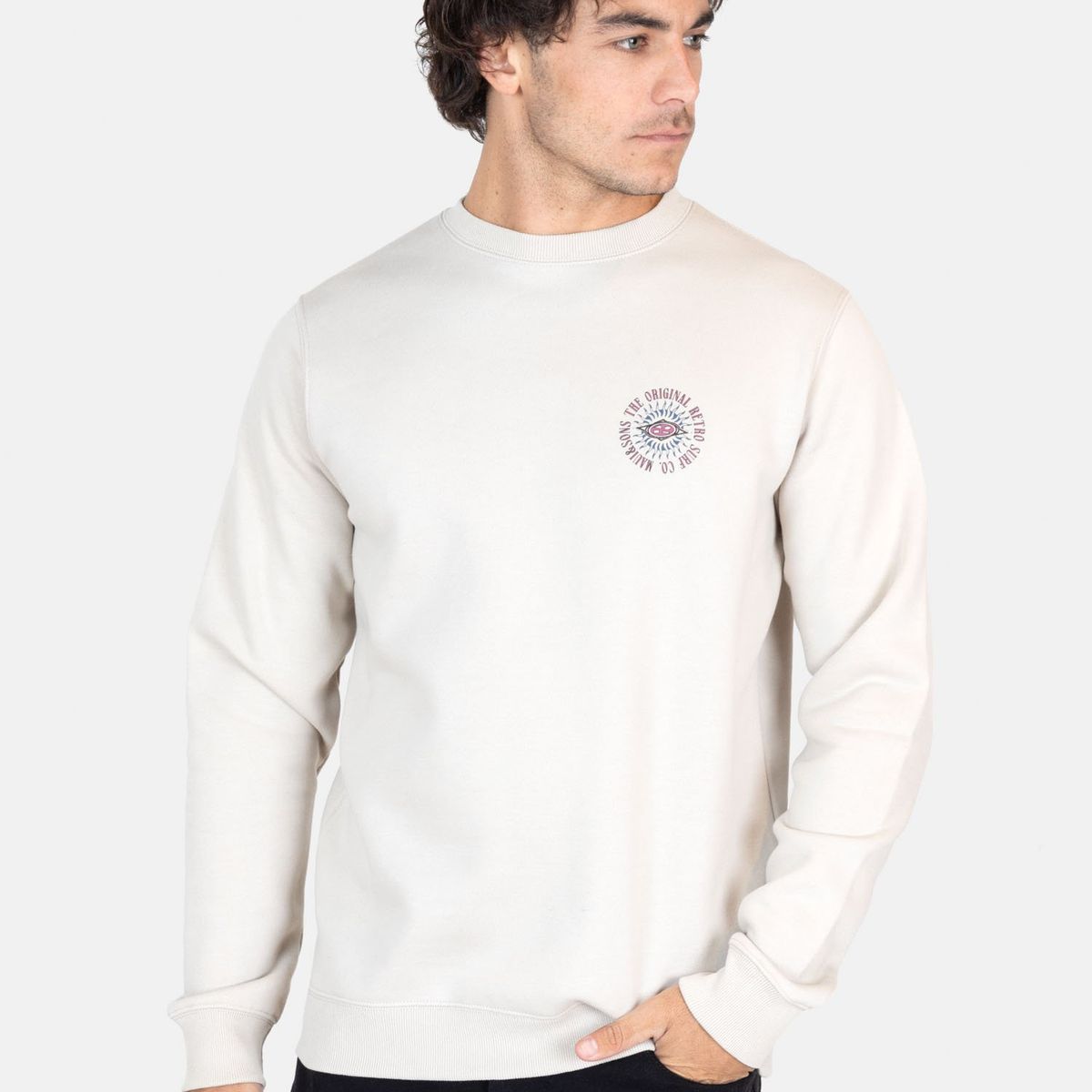 MAUI AND SONS - Poleron CR Flamingo Beige Hombre Maui And Sons - Beige