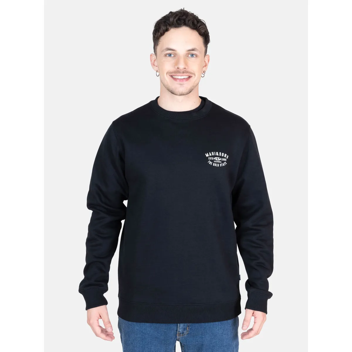 MAUI AND SONS - Poleron CR Hawaiian Negro Hombre Maui And Sons