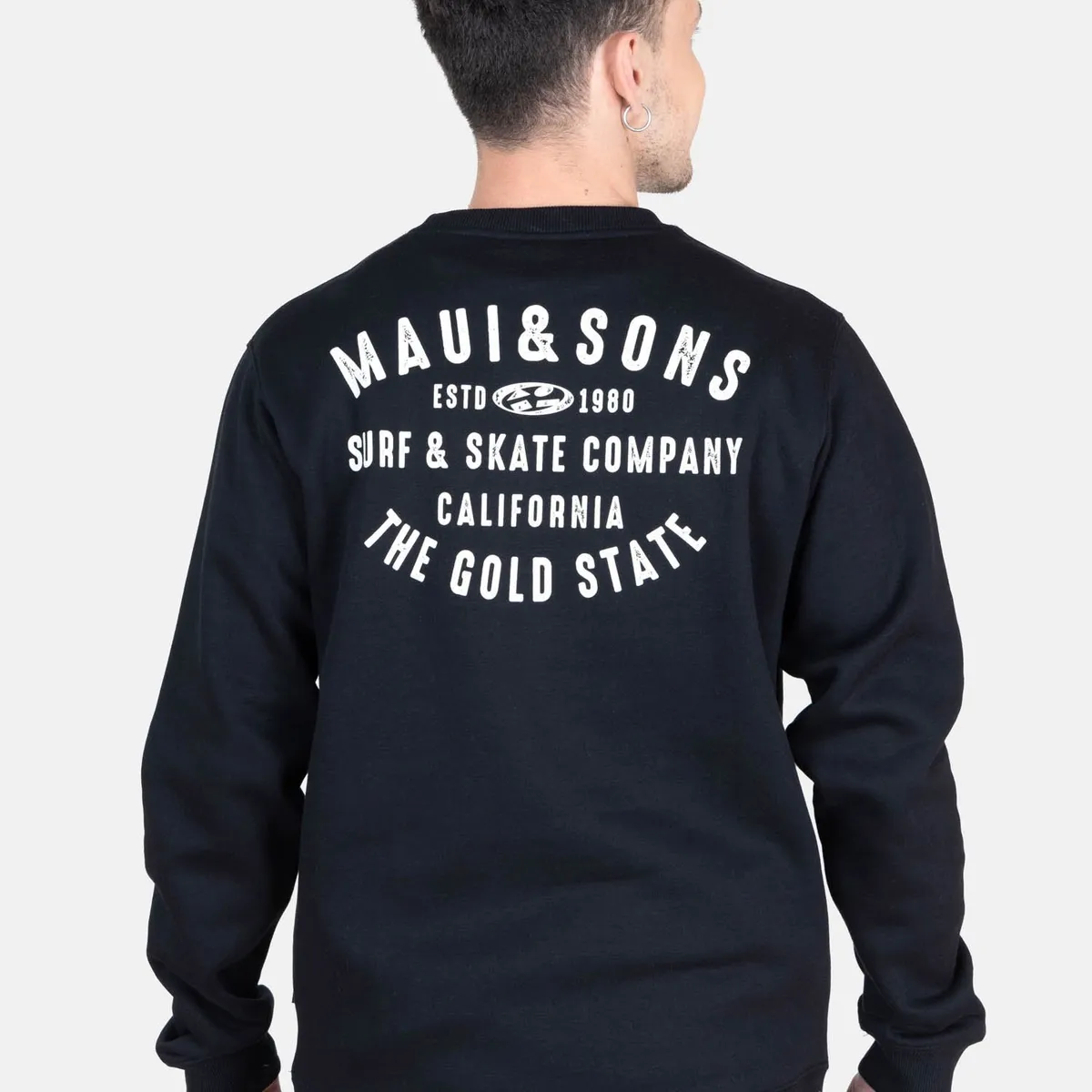 MAUI AND SONS - Poleron CR Hawaiian Negro Hombre Maui And Sons