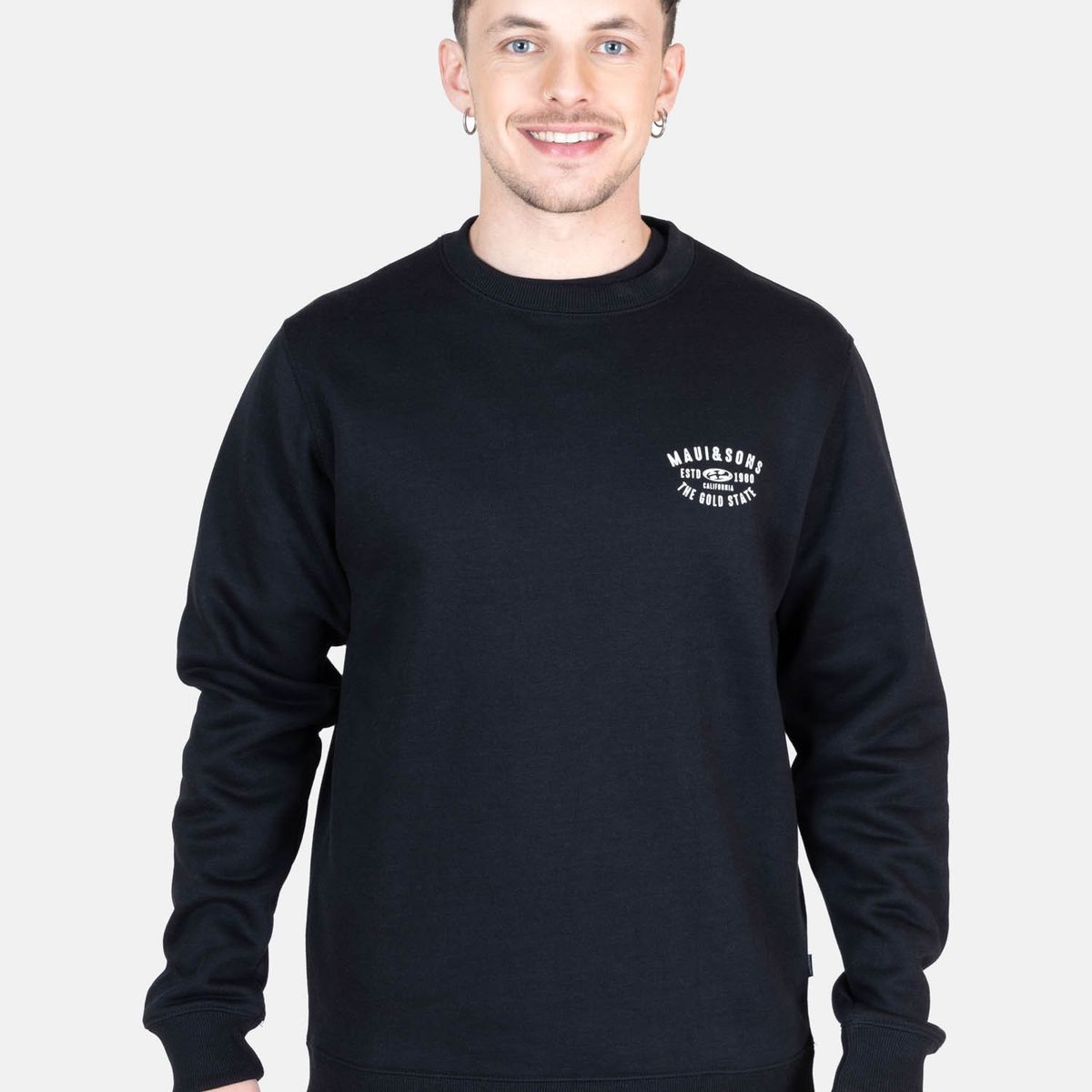 MAUI AND SONS - Poleron CR Hawaiian Negro Hombre Maui And Sons