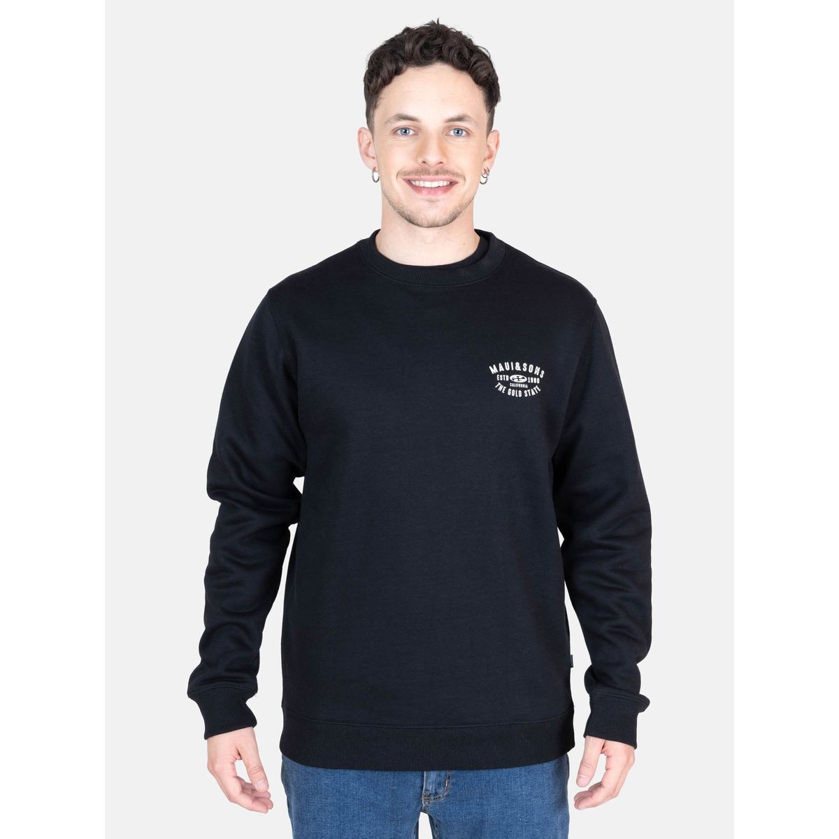 MAUI AND SONS - Poleron CR Hawaiian Negro Hombre Maui And Sons