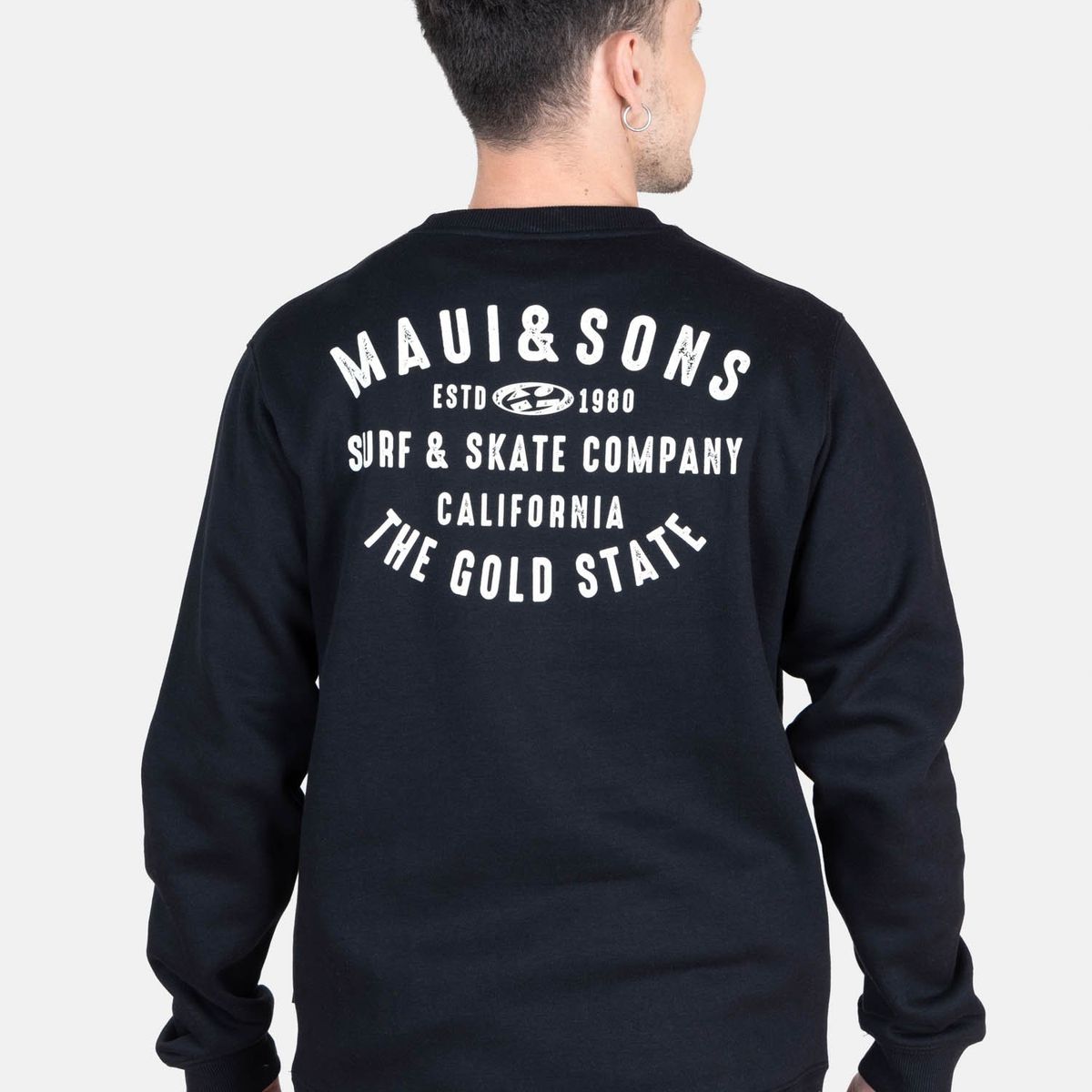 MAUI AND SONS - Poleron CR Hawaiian Negro Hombre Maui And Sons