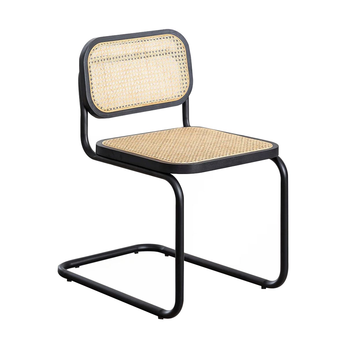 GENERICO - Silla Para Comedor Breuer Madera Y Ratán Negra Venhoouse