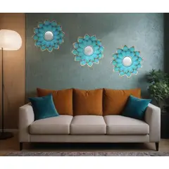 GENERICO - Set 3 Marcos De Espejos Flor De Loto Decorativo Calipso