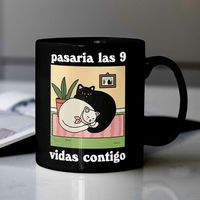 Taza Tazon Romatica con Frase para Amantes de Gatos y del Amor