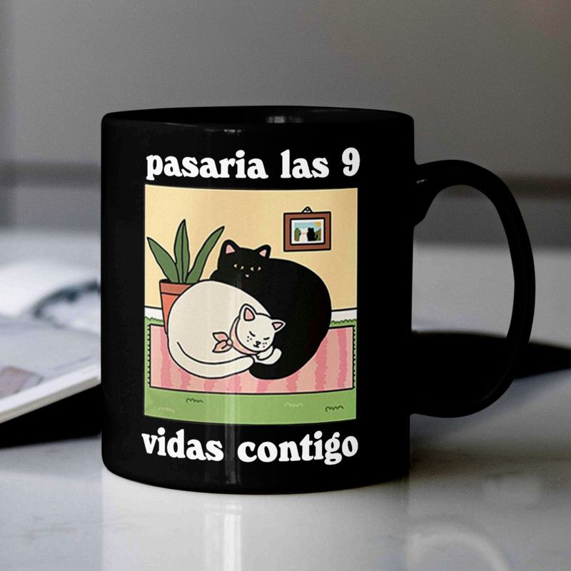 SM - Taza Tazon Romatica con Frase para Amantes de Gatos y del Amor