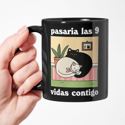 Imagen 2 del producto Taza Tazon Romatica con Frase para Amantes de Gatos y del Amor