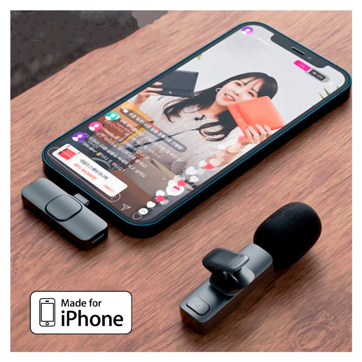 IRM - Mini Micrófono Inalámbrico  para iPhone Lightning