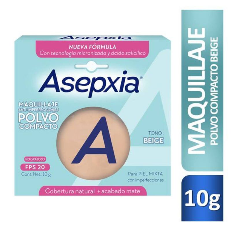 ASEPXIA - Asepxia Maquillaje Polvo Compacto Beige 10 Gr