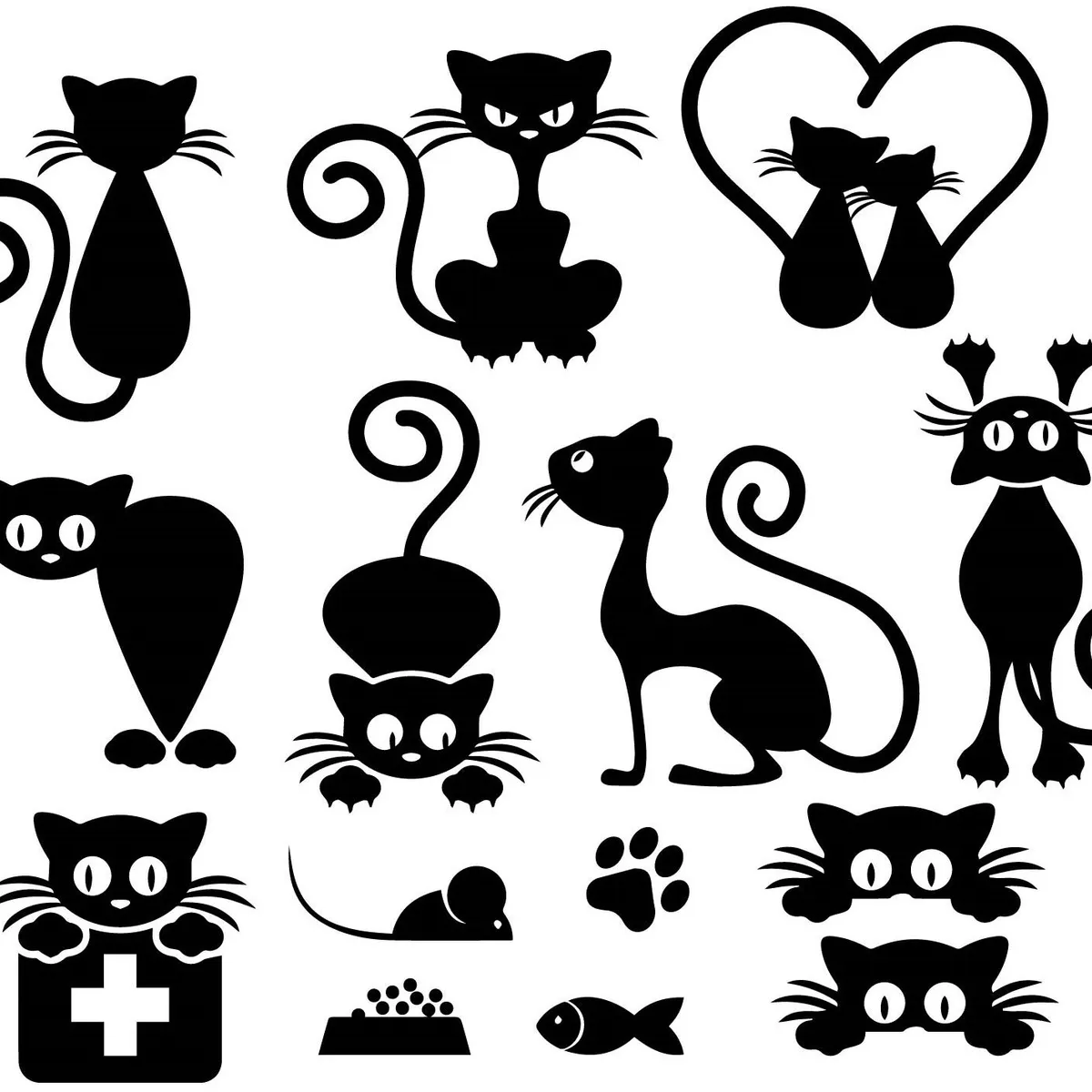 GENERICO - Vinilo Adhesivo Gatos catlover color Negro