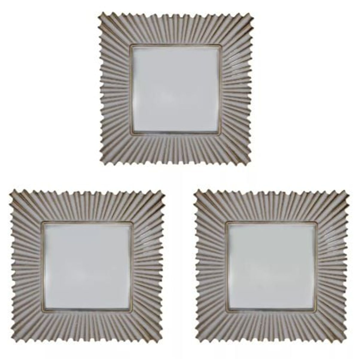 GENERICO - Set 3 Marcos De Espejos Decorativo Cuadrado Blanco