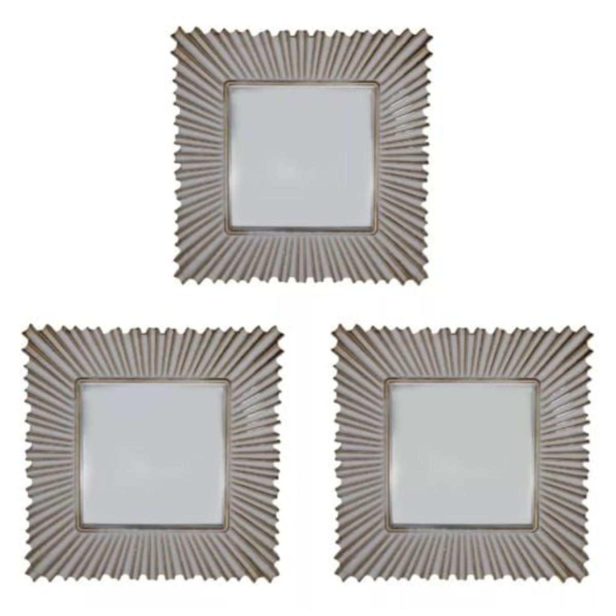GENERICO - Set 3 Marcos De Espejos Decorativo Cuadrado Blanco