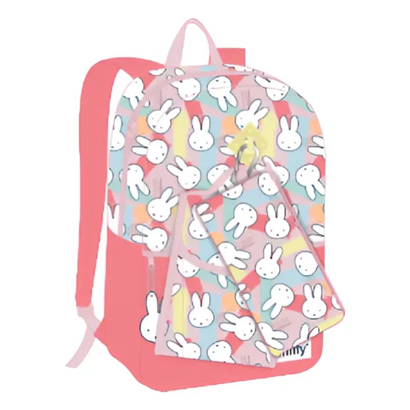 YADATEX - Kit Mochila Lonchera Estuchera Miffy Colegio Escolar Colorida Niñas