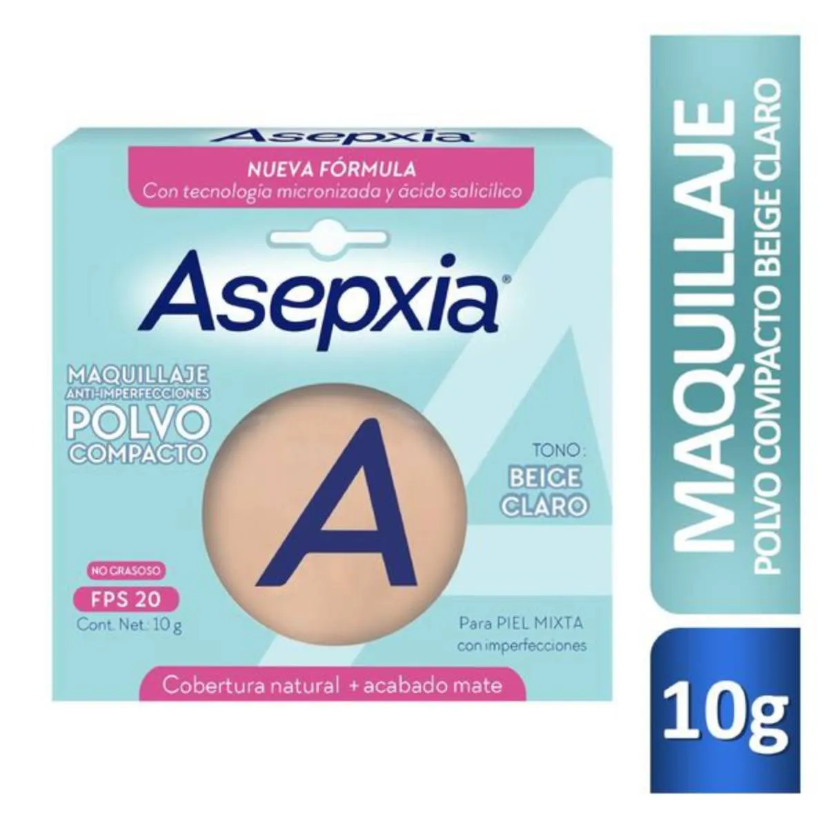 ASEPXIA - Asepxia Maquillaje Polvo Compacto Beige Claro 10 Gr