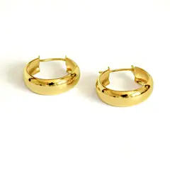 ANDREA COGGIOLA JOYAS - Aros Amparo Argolla Bote 20mm Enchapado Oro 18K
