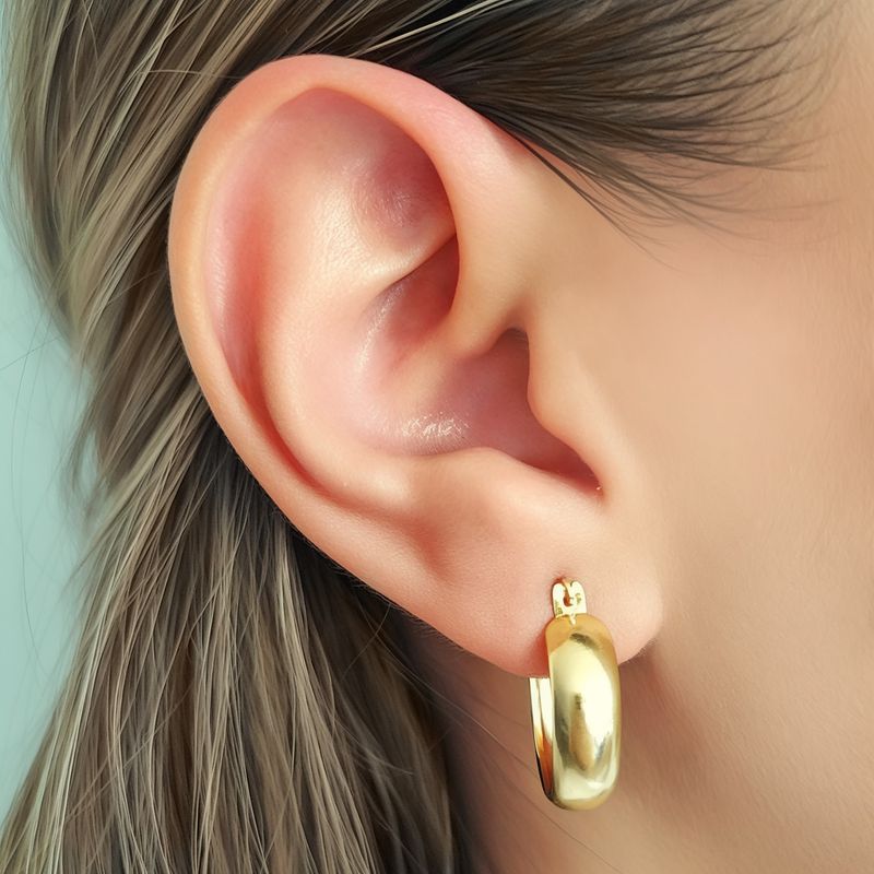 ANDREA COGGIOLA JOYAS - Aros Amparo Argolla Bote 20mm Enchapado Oro 18K