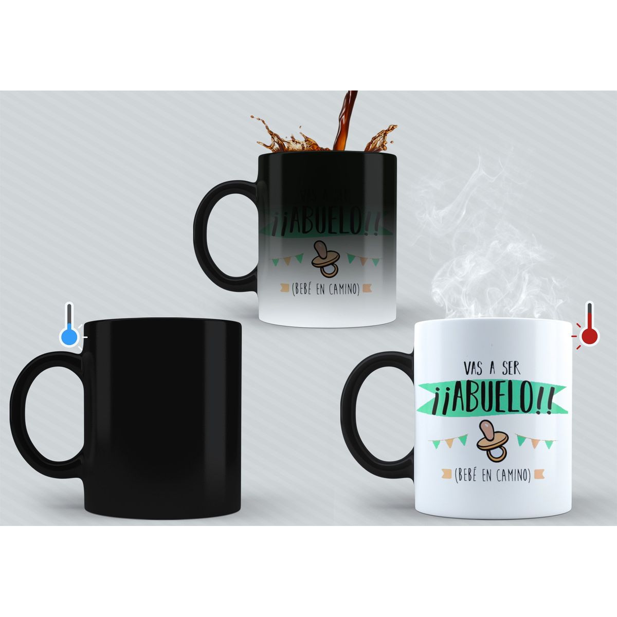 SM - Tazón Mágico Vas a Ser Abuelo - Modelos Abuelas Tíos y Tías