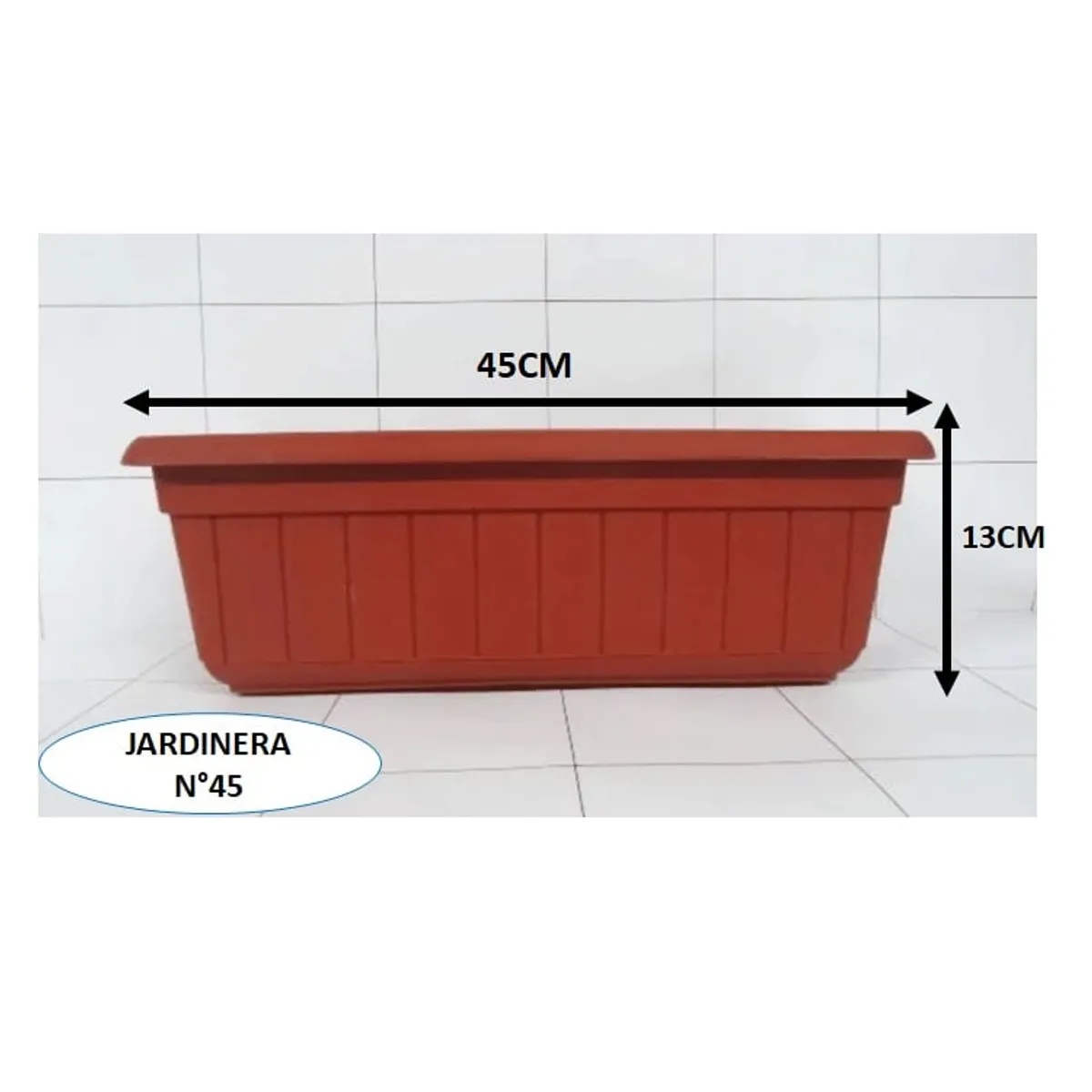 GENERICO - Pack 5 Macetero Jardinera Rectangular Para Plantas N°45