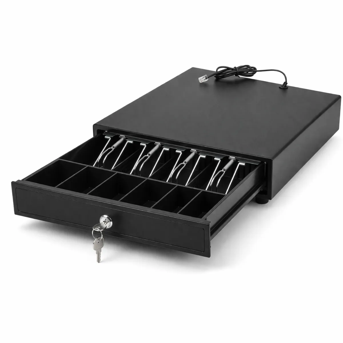 GUTSTARK - Gaveta De Dinero Cajon Metalico 4 Billetes 5 Monedas Cable Rj11 Pos